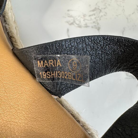 Dream Pairs Maria Sandals Black Beige Women's 9 Platform Espadrilles Strap Wedge - Picture 7 of 8